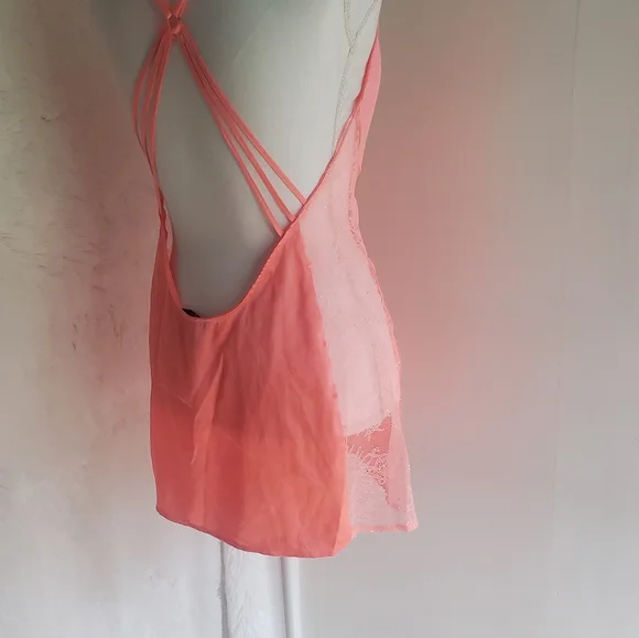 Victoria's secret bright coral sheer slip dress. - Picture 4 of 5